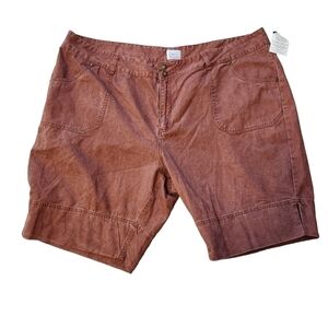 NWT Only Necessities Rust/Brown Womens high rise Shorts, sz 26W
